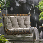 Arruda Outdoor Wicker Porch Swing with Cushions