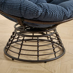 360° Swivel Indoor Outdoor Wicker Papasan Chair with Soft Thick Cushion