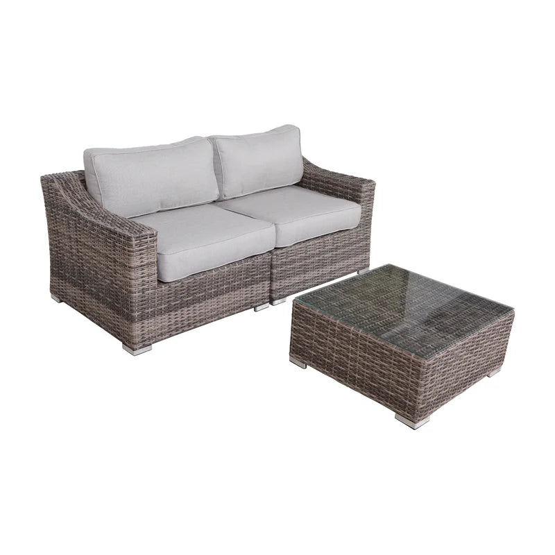 Laguna Sol Fully Assembled 2-Person Wicker Seating Set with Cushions