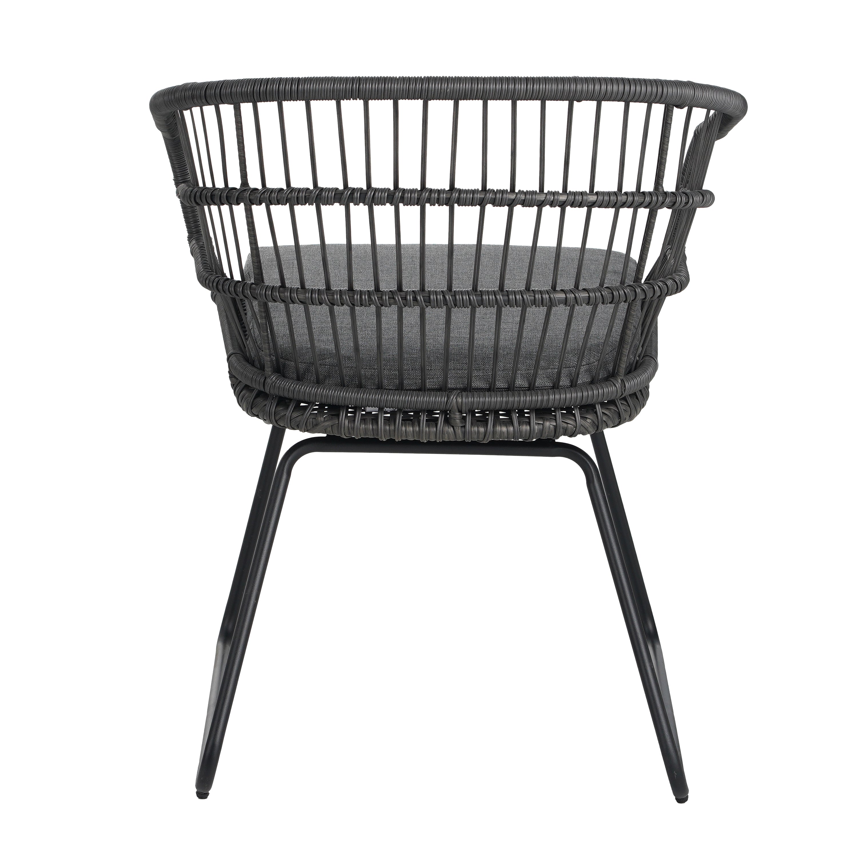 Outdoor Chair with Sled Legs and Curved Frame, Set of 2