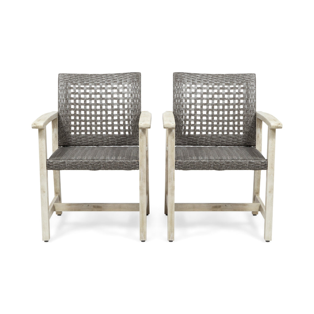 Hampton Outdoor Rattan Dining Chairs, Set of 2