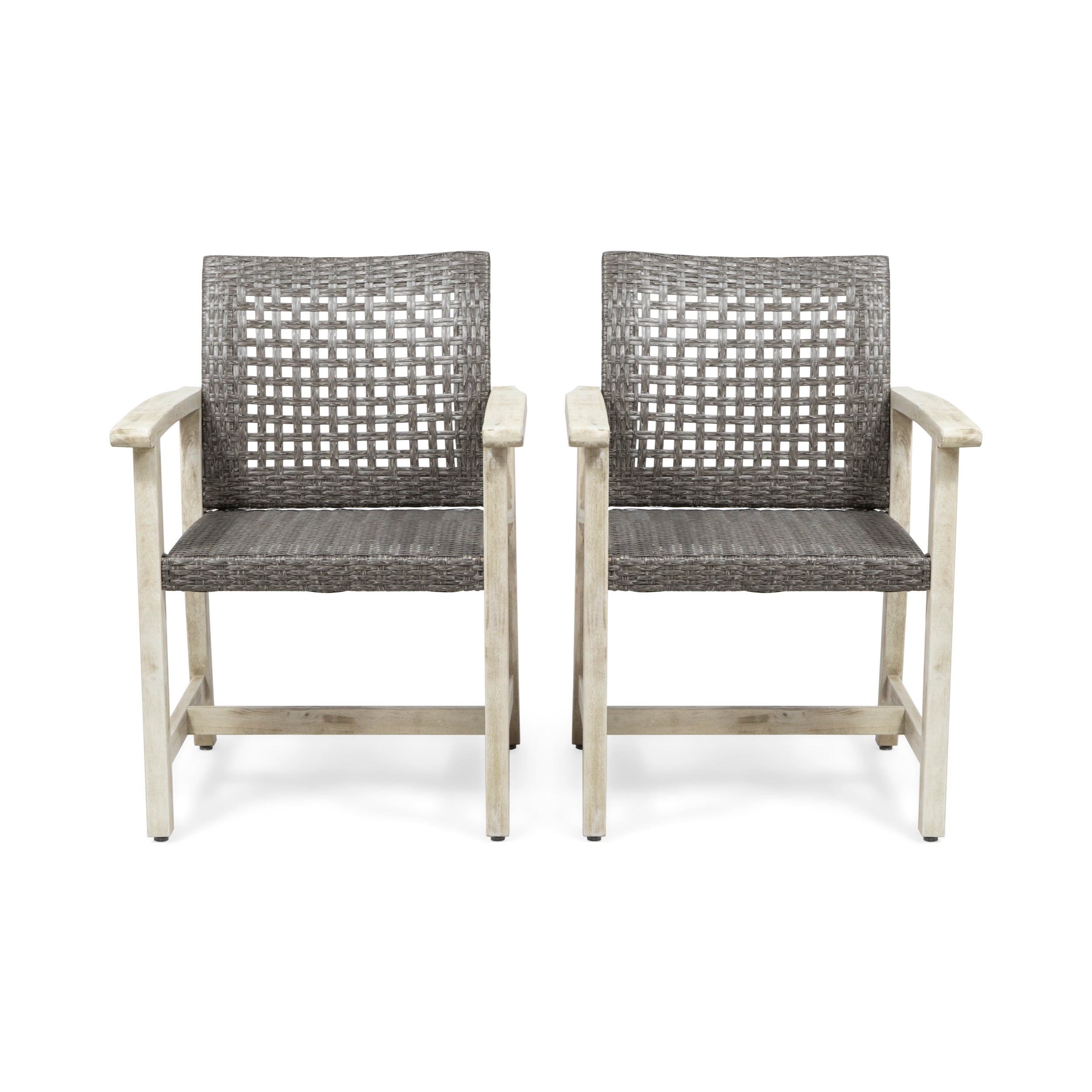 Hampton Outdoor Rattan Dining Chairs, Set of 2
