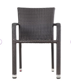 Larache Outdoor Wicker Dining Arm Chair, Set of 4