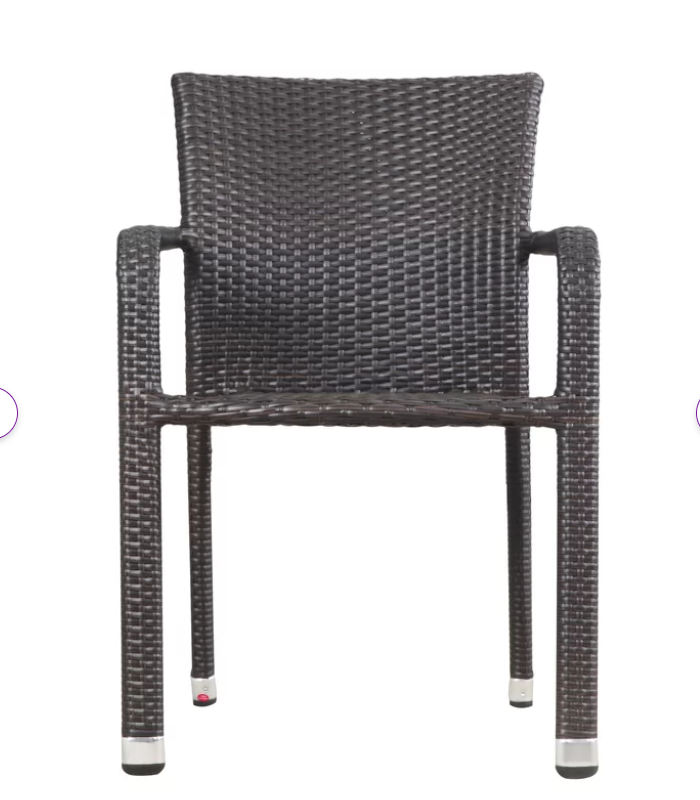 Larache Outdoor Wicker Dining Arm Chair, Set of 4