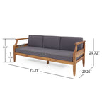 Aston Outdoor Acacia Wood 3 Seater Sofa