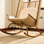 High Square Back Modern Outdoor Rocking Chair