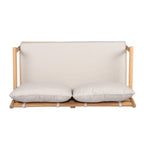 Indira Outdoor Acacia Wood Loveset Sofa with Water-Resistant Cushion