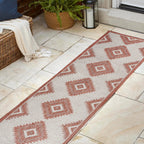 Lior Geometric Moroccan Diamond Indoor/Outdoor Runner Rug