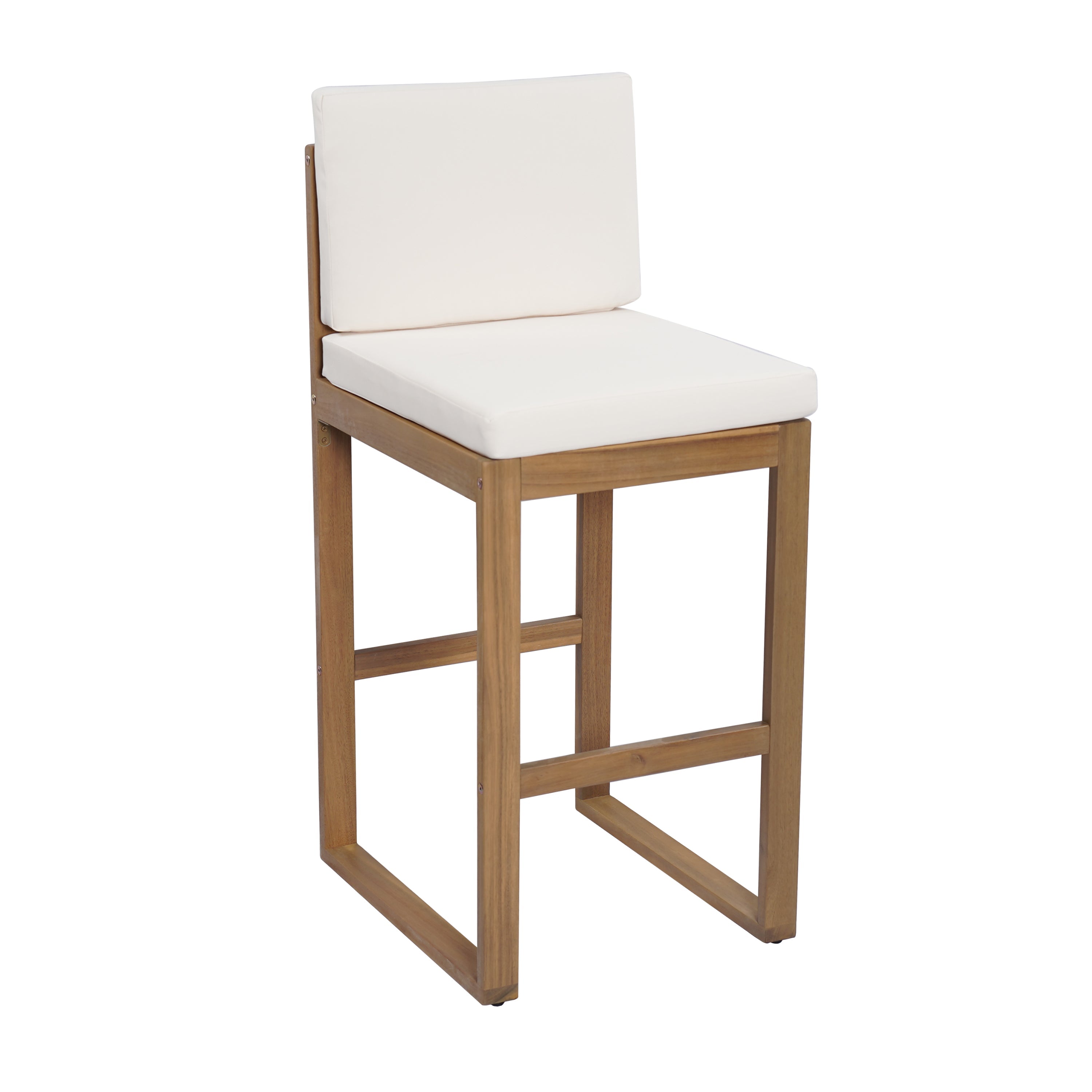 Seacliff Outdoor Acacia Wood Barstools, Set of 2