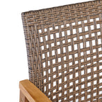 Hampton Outdoor Rattan & Acacia Wood Wicker Club Chairs, Set of 2