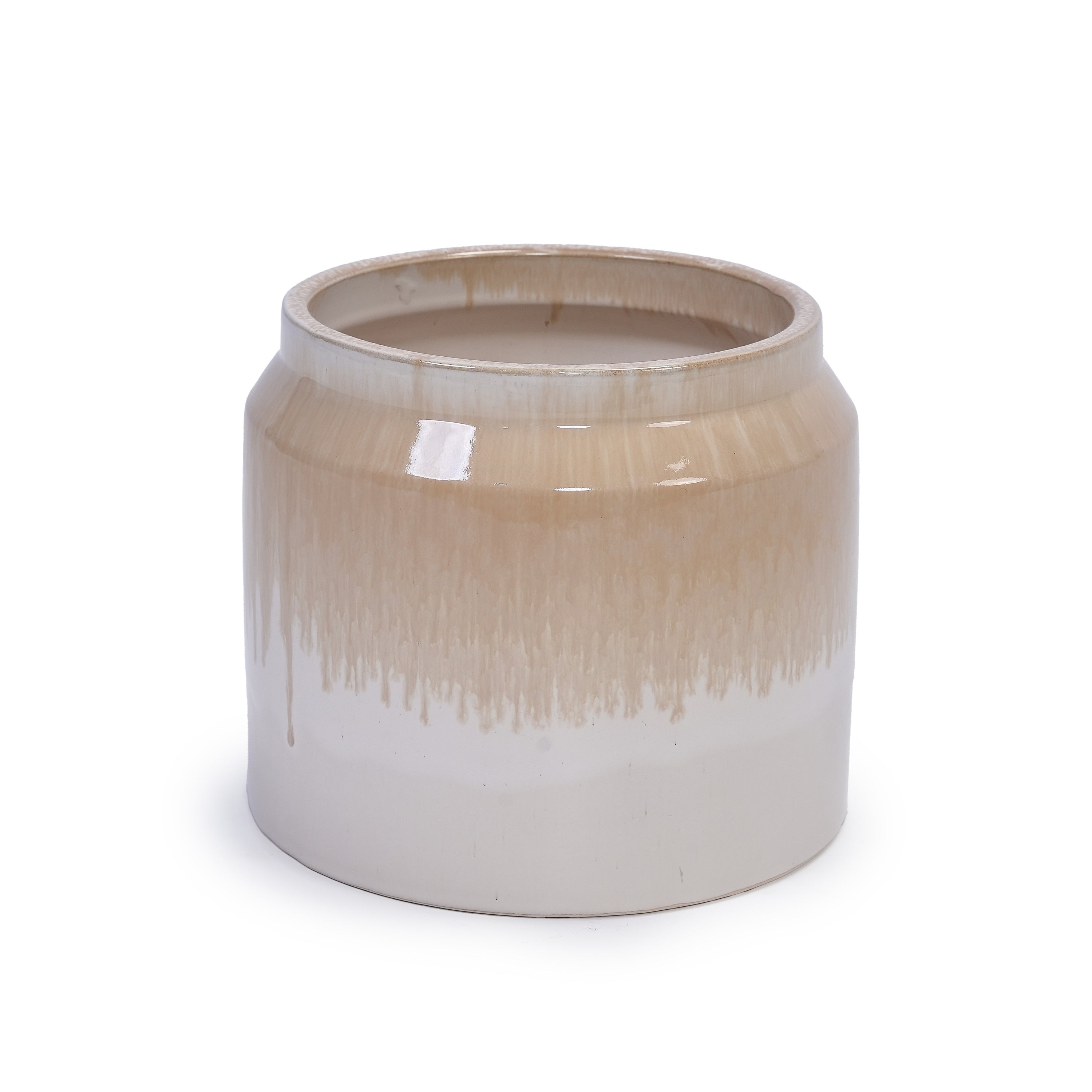 Rumi Beige Handmade Ceramic Planter, Set of 2