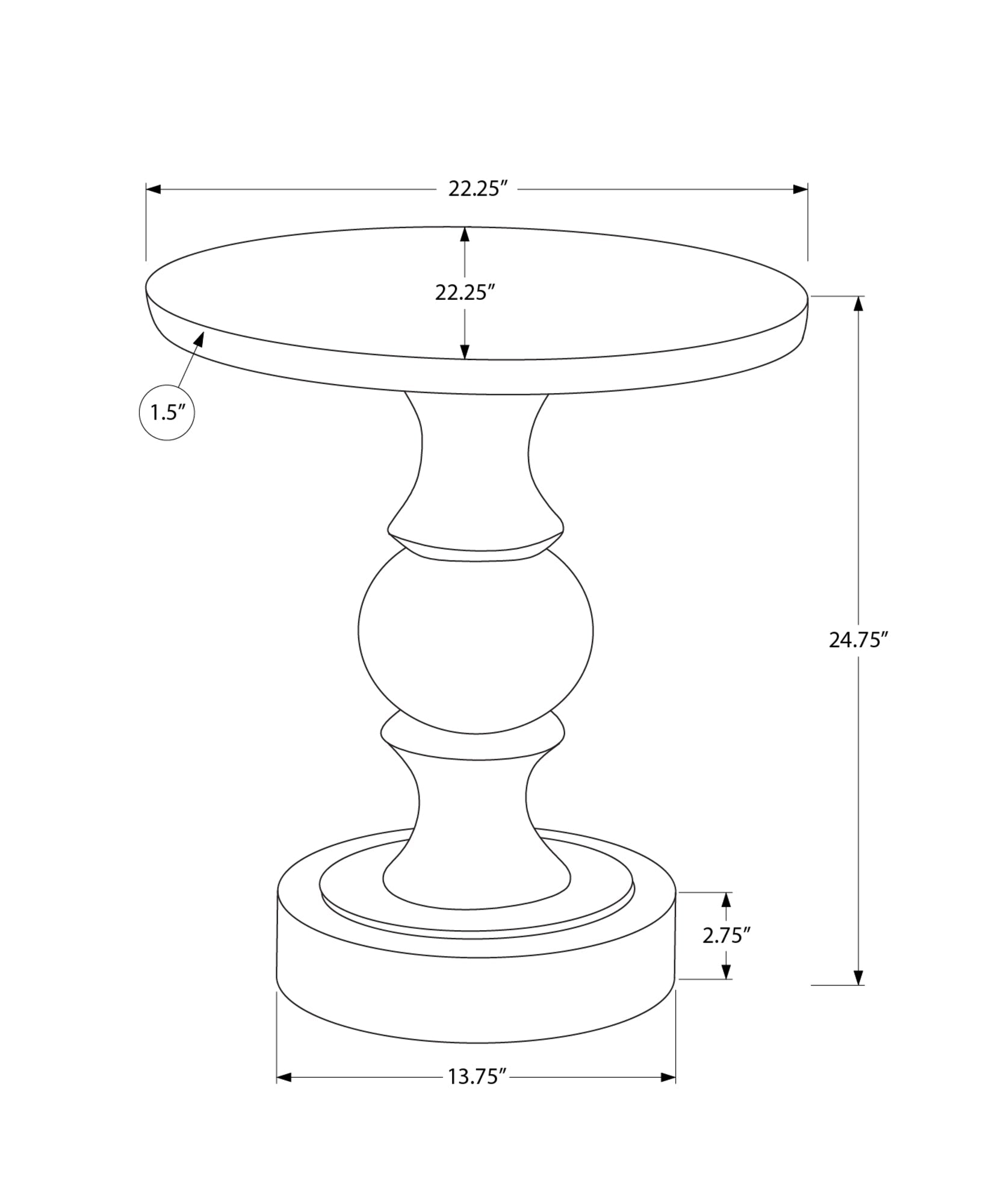 Transitional Pedestal Indoor Outdoor Accent Table