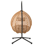 Hanging Swinging Egg Chair with Rattan Weaving, Base Included