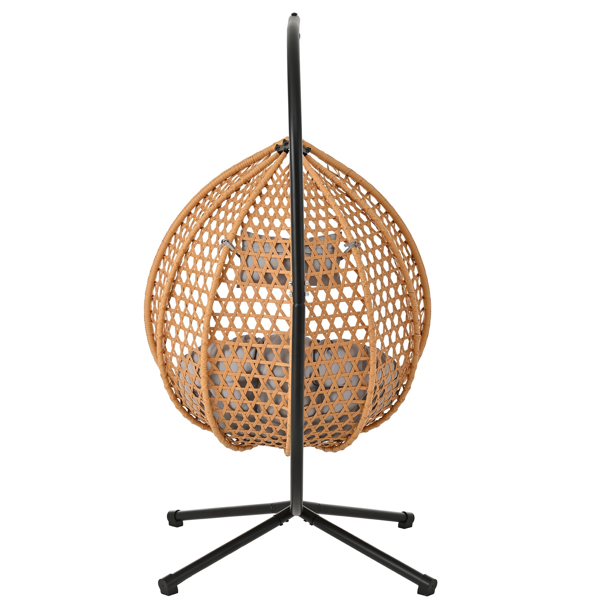 Hanging Swinging Egg Chair with Rattan Weaving, Base Included