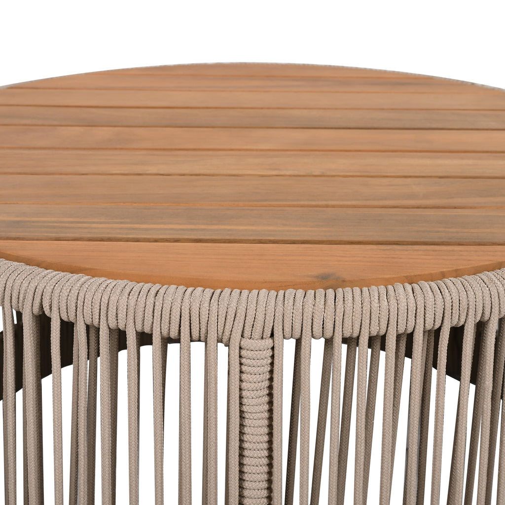 Sundara Outdoor Coffee & Side Table Set with Woven Rope Design
