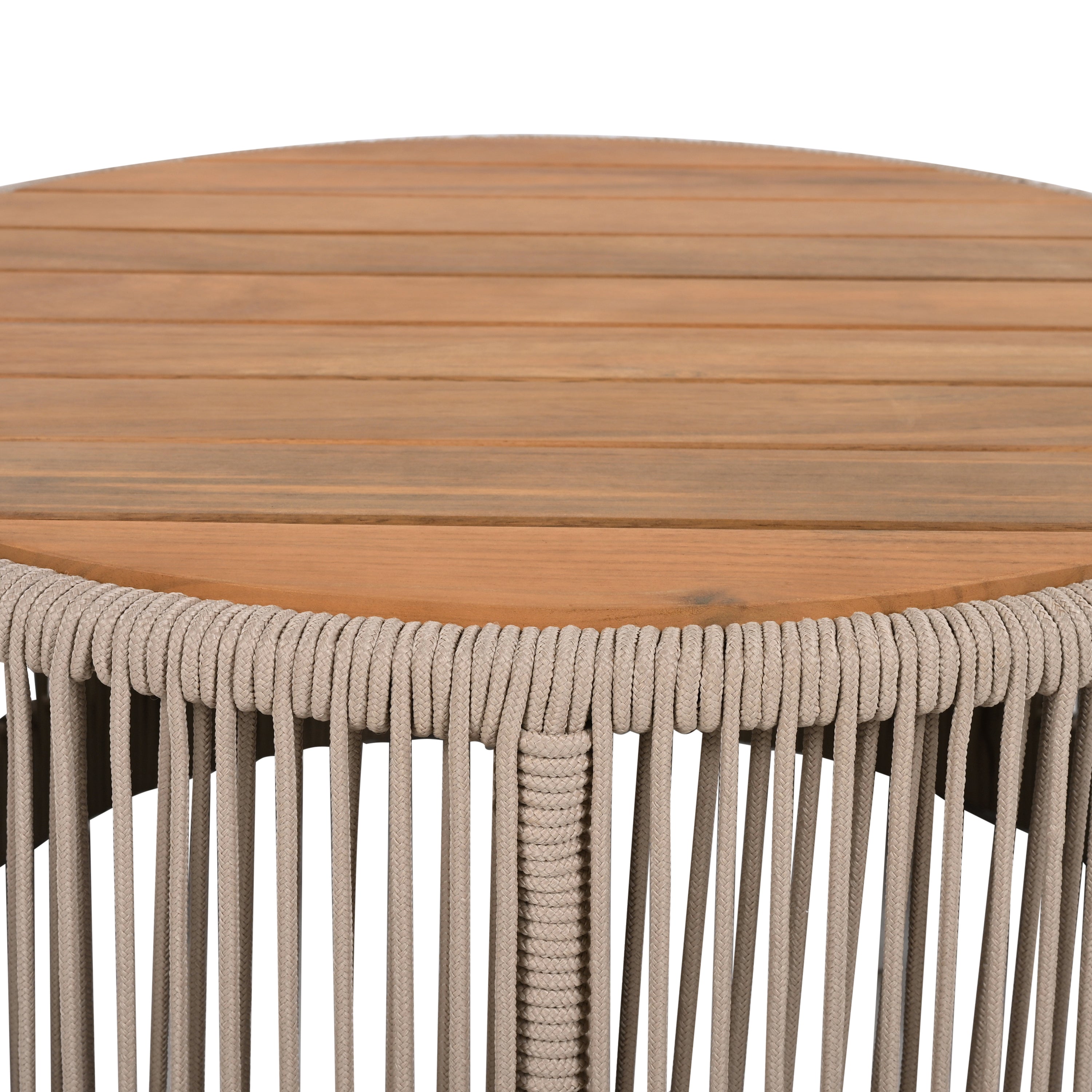 Sundara Outdoor Coffee & Side Table Set with Woven Rope Design
