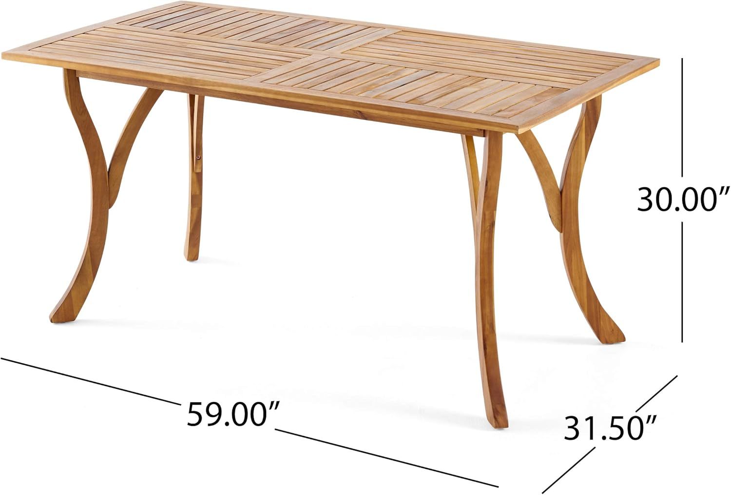 Monica Outdoor Wood and Wicker Woven 7 Piece Dining Set