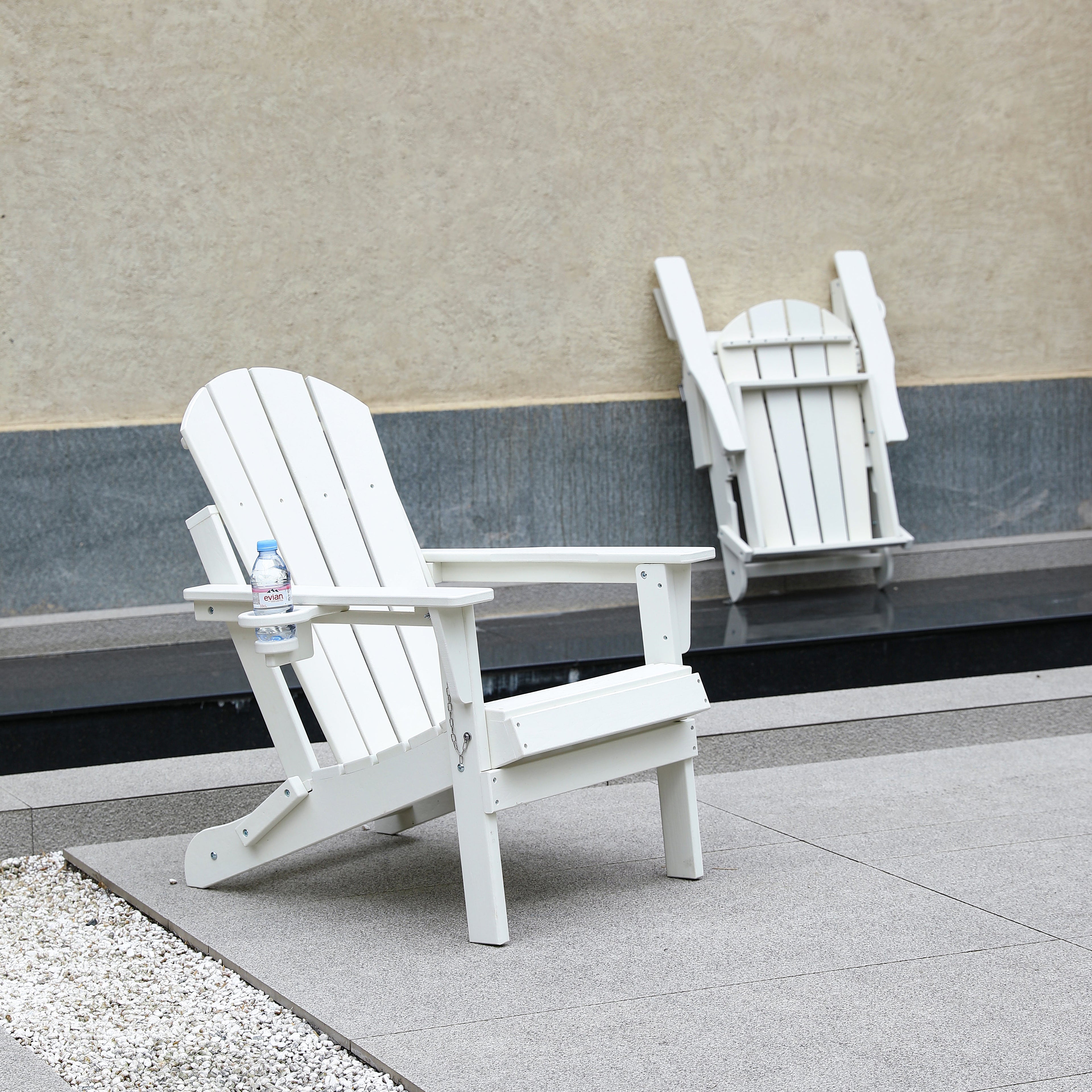Composite Folding Adirondack Chair with Dual Cup Holder