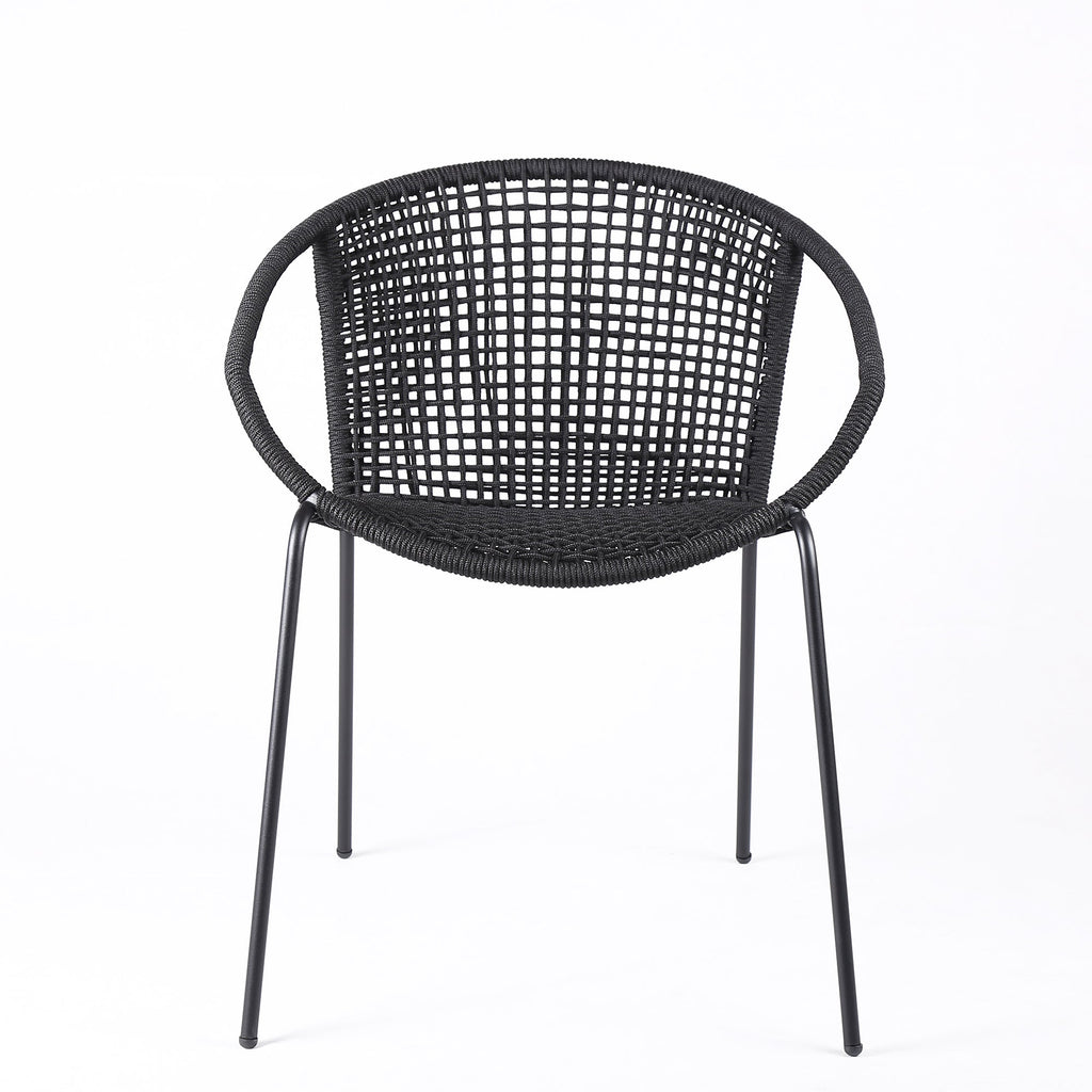 Quilla Indoor Outdoor Stackable Rope Dining Chairs, Set of 2