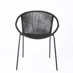 Quilla Indoor Outdoor Stackable Rope Dining Chairs, Set of 2
