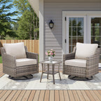 Tatum 3 Piece Outdoor Set with Swivel Rockers
