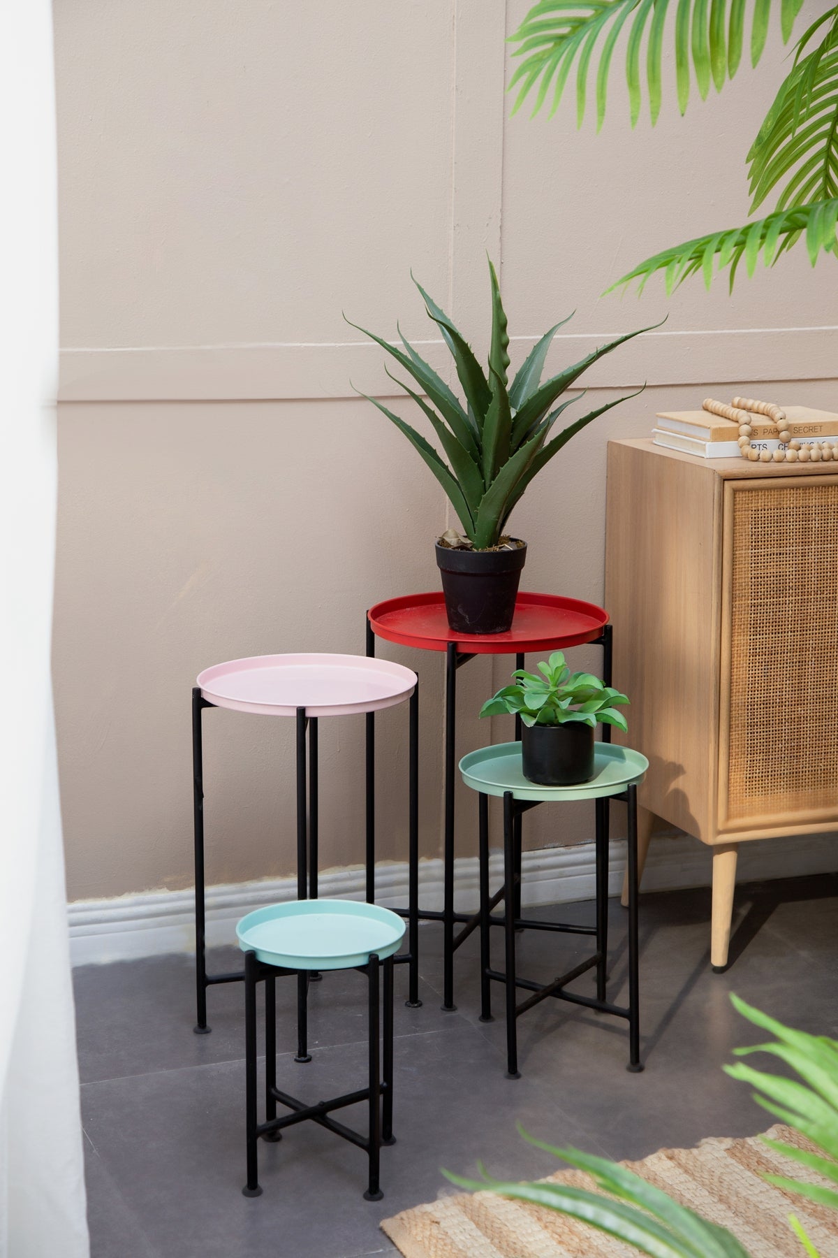 Multicolor Nesting Plant Stands, Set of 4