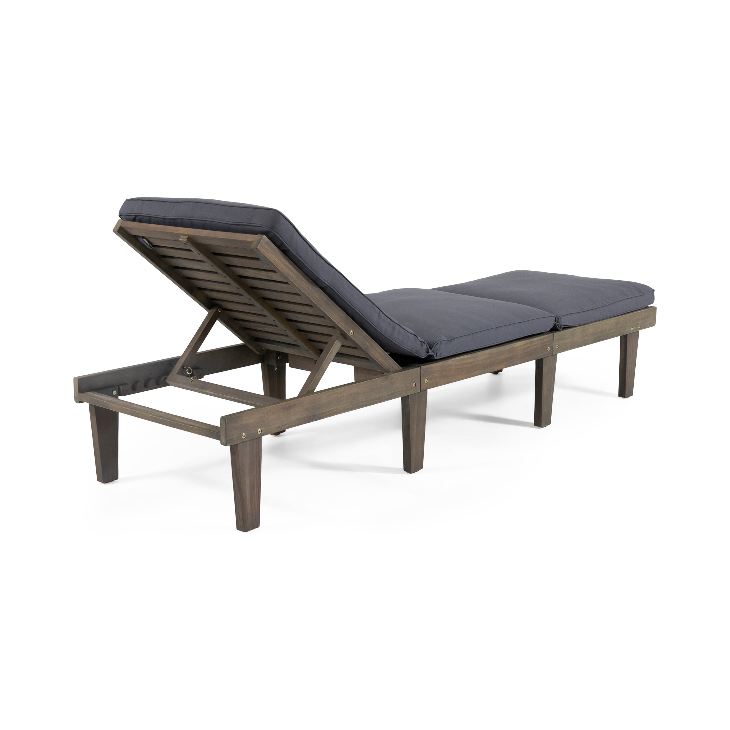 Ariana Acacia Wood Chaise Lounge with Cushion