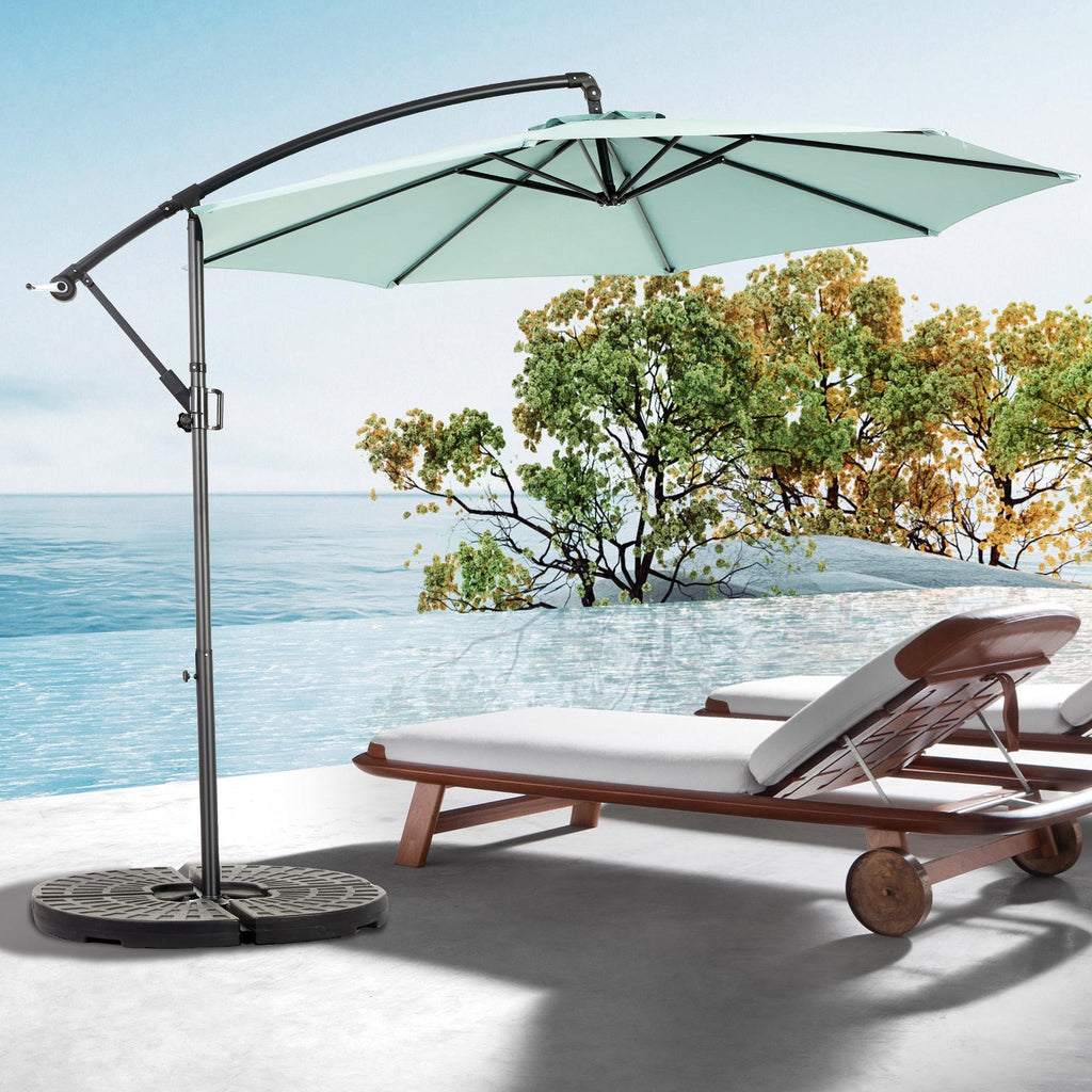 10' Offset Hanging Market Patio Umbrella w/Easy Tilt Adjustment, Base Not Included