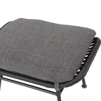 Cordella Outdoor Modern Boho Wicker Ottoman with Cushions, Set of 2