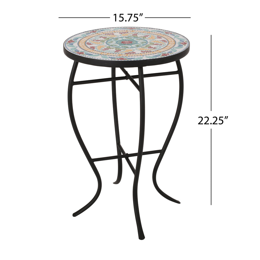 La Crescenta Mosaic Outdoor Side Table