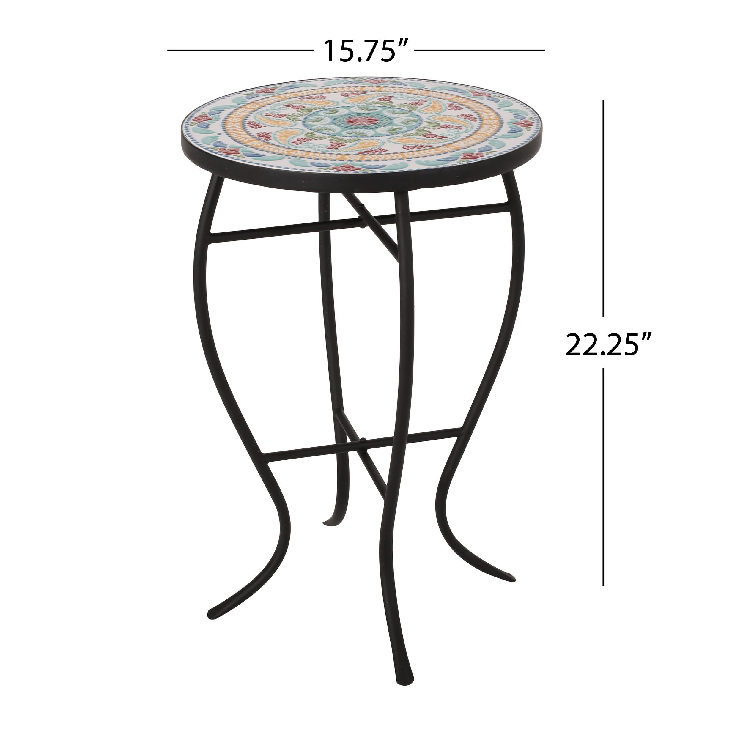 La Crescenta Mosaic Outdoor Side Table