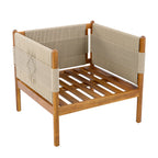Seabrook Acacia Wood Outdoor Club Chair with Diamond Rope Weave & Cushions