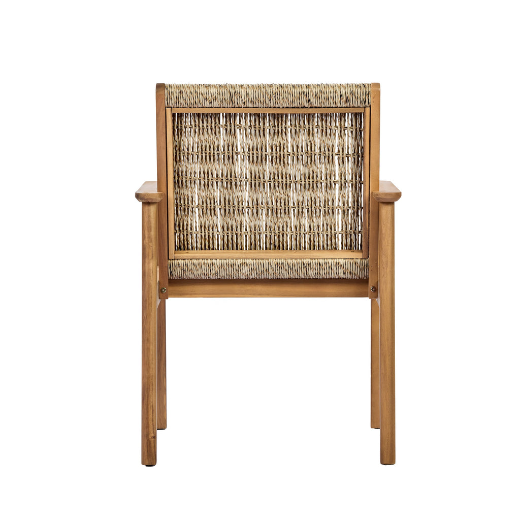 Miles Acacia Wood & Wicker Rattan Woven Dining Chairs, Set of 2