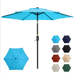 7.5 Feet Market Umbrella with Crank Lift & Tilt, Base Not Included