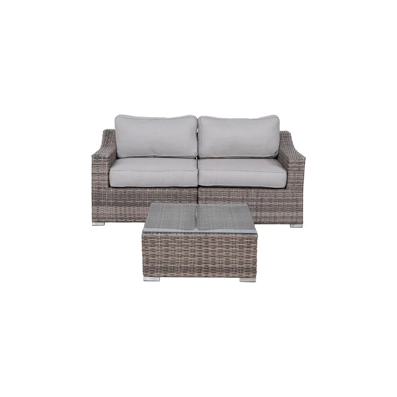 Laguna Sol Fully Assembled 2-Person Wicker Seating Set with Cushions