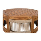 Sundara Acacia Wood Outdoor Coffee Table with Handwoven Rope Accents