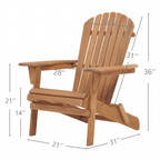 Outdoor Wooden Folding Adirondack Chair, Set of 2