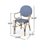 Paul French Bistro Outdoor Dining Chairs, Set of 2 Blue & White