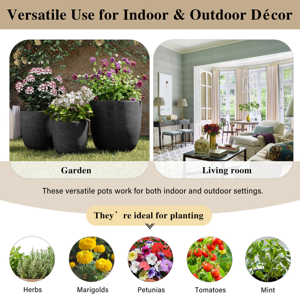 Lightweight Matte Textured Outdoor Planter