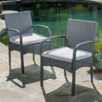 Cordoba Outdoor Wicker Dining Chairs, Set of 2