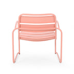 Outdoor Iron Chair with Open Slat Design and Curved Arms, Set of 2