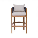 Matera Outdoor Wood & Rope Barstools, Set of 2