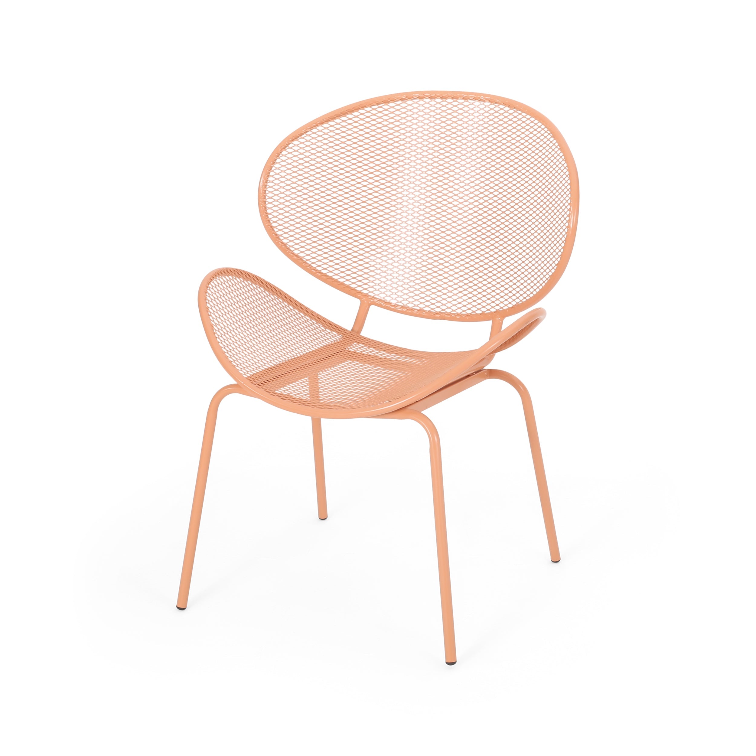 Outdoor Iron Chair with Tapered Legs and Wing Design, Set of 2