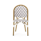 PE Rattan French Bistro Chair with Aluminum Frame, Set of 2
