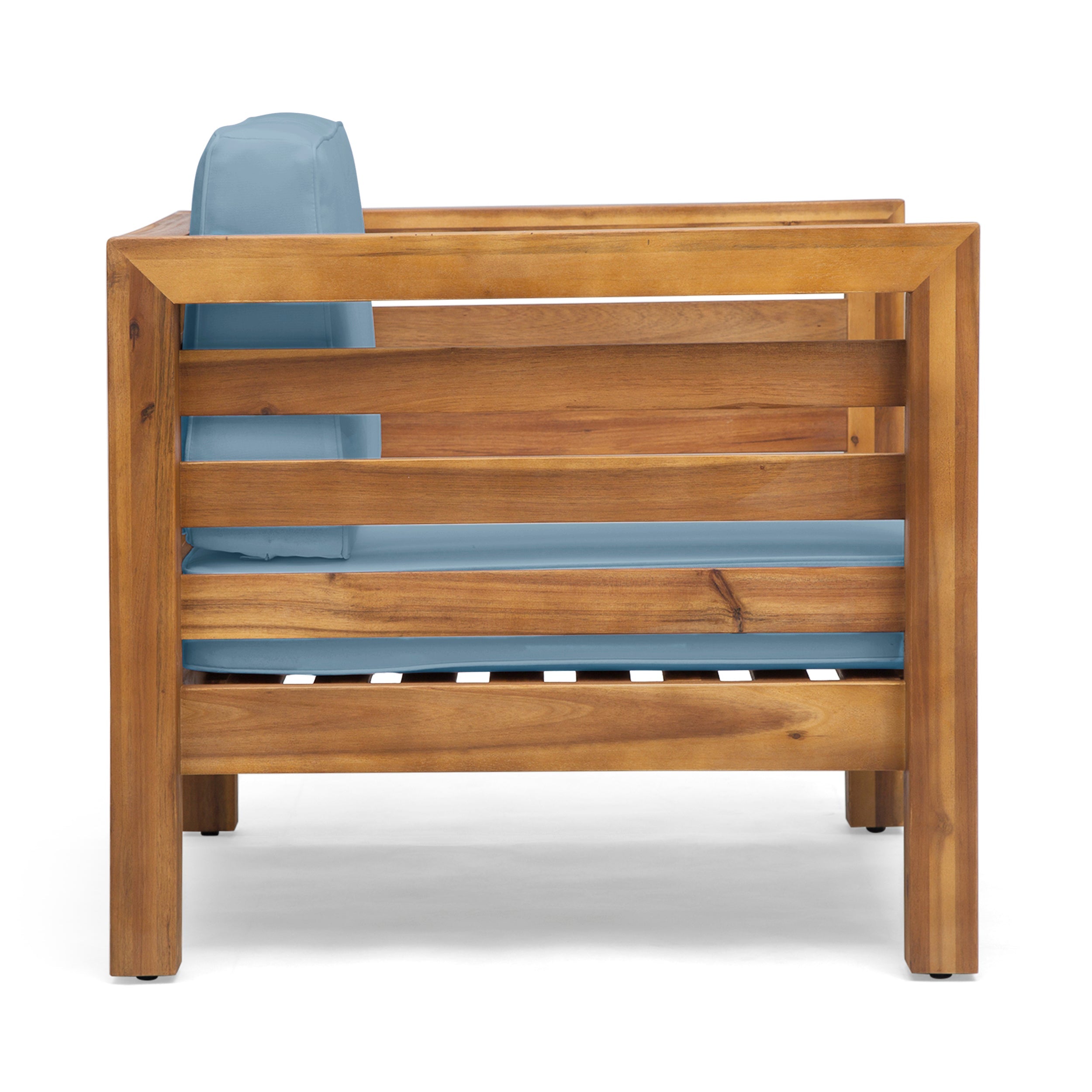 Oana Outdoor Acacia Wood Club Chair with Cushion
