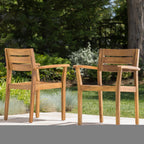 Stamford Outdoor Acacia Wood Dining Chairs, Set of 2