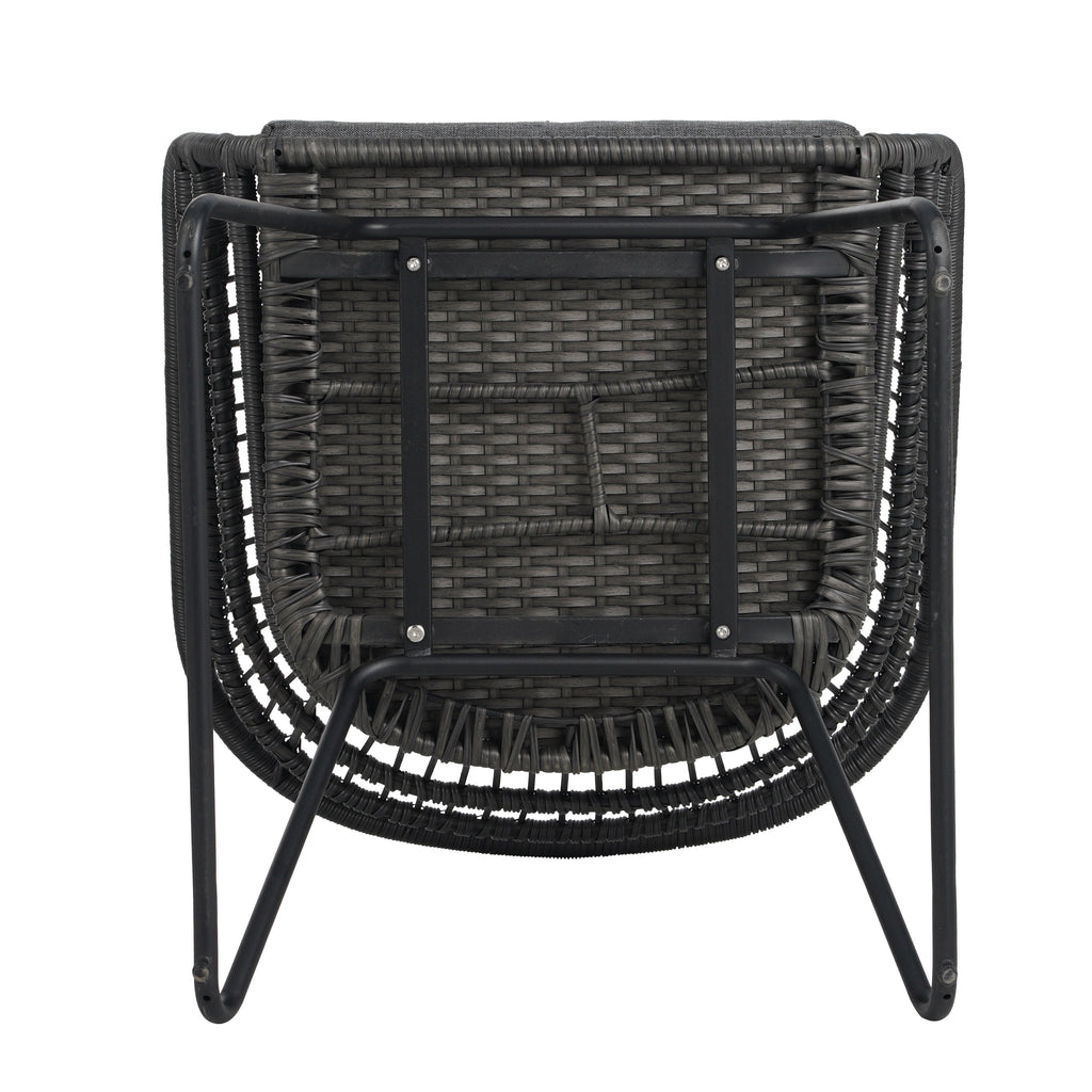 Outdoor Chair with Sled Legs and Curved Frame, Set of 2