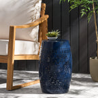 Ruby Outdoor Metal Lace Cutout Accent Table