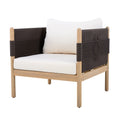 Seabrook Acacia Wood Outdoor Club Chair with Diamond Rope Weave & Cushions