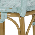Callisto 29.5" Outdoor Rattan and Aluminum Bar Stool with Curved Back and Footrest